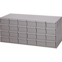 Casiers &agrave; tiroirs industriels, 24 tiroirs, 33-3/4" la x 11-5/8" p x 14-3/8" h, Gris Equipex