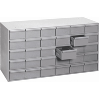 Industrial Drawer Cabinets, 30 Drawers, 33-3/4" W x 11-3/4" D x 21-1/8" H, Grey Equipex