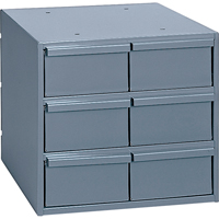 Industrial Drawer Cabinets, 6 Drawers, 11-3/4" W x 11-5/8" D x 10-7/8" H, Grey Equipex