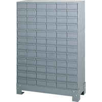 Industrial Drawer Cabinet With Base, 72 Drawers, 34-1/8" W x 12-1/4" D x 48-1/8" H, Grey Equipex