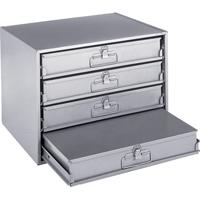 Compartment Box Cabinets, Steel, 4 Slots, 20" W x 15-3/4" D x 15" H, Grey Equipex