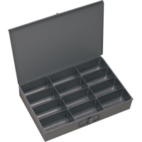 Boîtes &agrave; fond courb&eacute;, Acier, 12 compartiments, 18" la x 12" p, 3" h, Gris Equipex