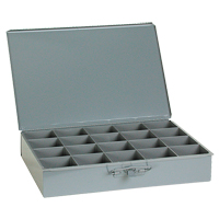 Compartment Scoop Boxes, Steel, 20 Slots, 18" W x 12" D x 3" H, Grey Equipex