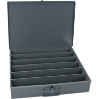 Compartment Steel Scoop Boxes , 18.34" W x 12.16" D x 3.16" H, 6 Horizontal Compartments Equipex