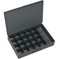 Compartment Scoop Boxes, Steel, 21 Slots, 13-3/8" W x 9-1/4" D x 2" H, Grey Equipex