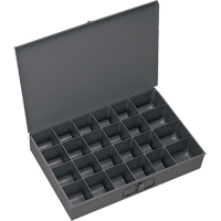 Compartment Scoop Boxes, Steel, 24 Slots, 13-3/8" W x 9-1/4" D x 2" H, Grey Equipex