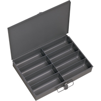 Compartment Scoop Boxes, Steel, 8 Slots, 13-3/8" W x 9-1/4" D x 2" H, Grey Equipex