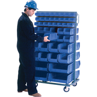 Double-Sided Mobile Bin Rack, Double-sided, 96 bins, 36" W x 24" D x 63" H Equipex