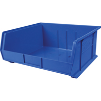 Bac en plastique, 16-1/2" la, 11" h x 18" p, Bleu Equipex