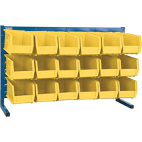 Louvered Rack with Bins, 18 Bins, 36" W x 8-1/4" D x 22" H Equipex