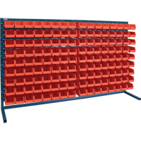 Louvered Rack with Bins, 144 Bins, 72" W x 15" D x 40" H Equipex