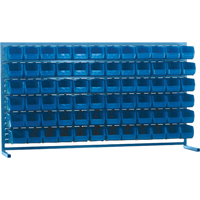 Louvered Rack with Bins, 72 Bins, 72" W x 15" D x 40" H Equipex