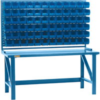Louvered Rack with Bins, 36 Bins, 72" W x 15" D x 40" H Equipex