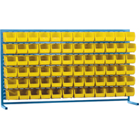 Louvered Rack with Bins, 72 Bins, 72" W x 15" D x 40" H Equipex