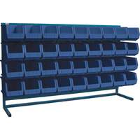 Louvered Rack with Bins, 36 Bins, 72" W x 15" D x 40" H Equipex