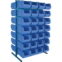 Double-Sided Stationary Bin Rack, 36" W x 24" D x 61" H, 56 Bins Equipex