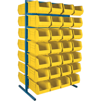 Double-Sided Stationary Bin Rack, 36" W x 24" D x 61" H, 56 Bins Equipex