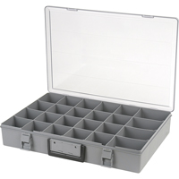 Boîte &agrave; compartiments, Plastique, 24 compartiments, 18-1/2" la x 13" p, 3" h, Gris Equipex