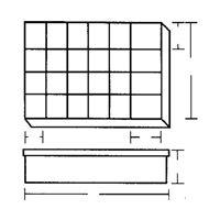 Boîte &agrave; compartiments, Plastique, 24 compartiments, 18-1/2" la x 13" p, 3" h, Gris Equipex