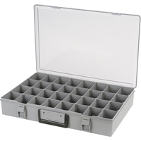 Boîte &agrave; compartiments, Plastique, 32 compartiments, 18-1/2" la x 13" p, 3" h, Gris Equipex