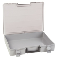 Boîte &agrave; compartiments, Plastique, 15-1/2" la x 11-3/4" p, 2-1/2" h, Gris Equipex