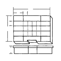 Boîte &agrave; compartiments, Plastique, 24 compartiments, 15-1/2" la x 11-3/4" p, 2-1/2" h, Gris Equipex