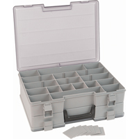 Boîte &agrave; compartiments, Plastique, 48 compartiments, 15-1/2" la x 11-3/4" p, 5" h, Gris Equipex
