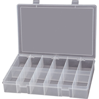 Compact Polypropylene Compartment Cases, 13-1/8" W x 9" D x 2-5/16" H, 12 Compartments Equipex