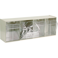 Tip-Out Bins Modular Storage System, 23-5/8" W x 6-5/8" D x 8-1/8" H, 4 Drawers Equipex