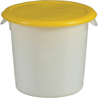 Round Storage Containers, 7-4/5" H x 8-1/2" D, 3.79 L Capacity, White Equipex