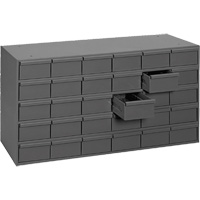 Industrial Drawer Cabinets, 30 Drawers, 33-3/4" W x 11-5/8" D x 17-3/4" H, Grey Equipex