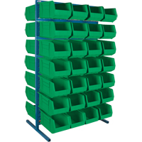 Double-Sided Stationary Bin Rack, 61" W x 56" D x 24" H, 56 Bins Equipex