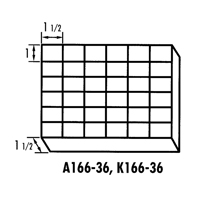 Boîte &agrave; compartiments K-Resin, Plastique, 36 compartiments, 6-9/16" la x 9-5/8" p, 1-1/2" h, Transparent Equipex