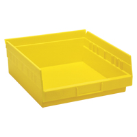 Bacs de rangement pour tablettes, 11-1/8" la x 4" H x 11-5/8" p, Jaune, Capacit&eacute; 30 lb Equipex