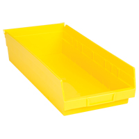 Bacs de rangement pour tablettes, 8-3/8" la x 4" H x 17-7/8" p, Jaune, Capacit&eacute; 40 lb Equipex