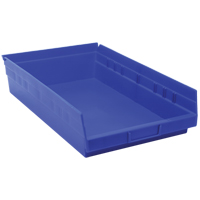Bacs de rangement pour tablettes, 11-1/8" la x 4" H x 17-7/8" p, Bleu, Capacit&eacute; 40 lb Equipex
