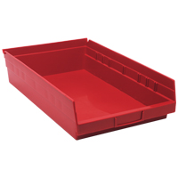Bacs de rangement pour tablettes, 11-1/8" la x 4" H x 17-7/8" p, Rouge, Capacit&eacute; 40 lb Equipex
