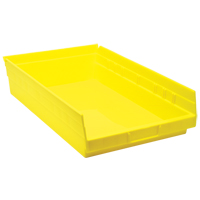 Bacs de rangement pour tablettes, 11-1/8" la x 4" H x 17-7/8" p, Jaune, Capacit&eacute; 40 lb Equipex