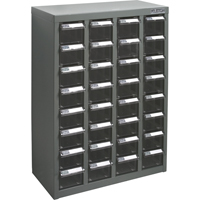 Casiers pour pi&egrave;ces KPC-500, Acier galvanis&eacute;, 32 tiroirs, 18-1/10" x 8-7/10" x 25-3/5", Gris Equipex