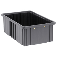 Conductive Dividable Grid Containers, Polypropylene, 10-7/8" W x 16-1/2" D x 6" H, Black Equipex