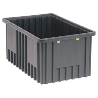 Conductive Dividable Grid Containers, Polypropylene, 10-7/8" W x 16-1/2" D x 8" H, Black Equipex