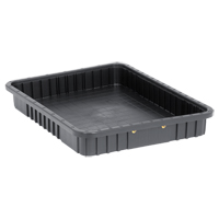 Conductive Dividable Grid Containers, Polypropylene, 17-1/2" W x 22-1/2" D x 3" H, Black Equipex