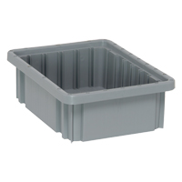 Contenants Divider Box, Plastique, 10,9" la x 8,3" p x 3,5" h, Gris Equipex