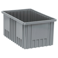 Contenants Divider Box, Plastique, 16,5" la x 10,9" p x 8" h, Gris Equipex