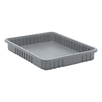Contenants Divider Box, Plastique, 22,5" la x 17,5" p x 3" h, Gris Equipex