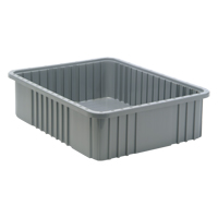 Contenants Divider Box, Plastique, 22,5" la x 17,5" p x 6" h, Gris Equipex
