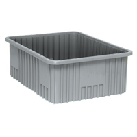 Contenants Divider Box, Plastique, 22,5" la x 17,5" p x 8" h, Gris Equipex