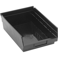 Shelf Bins, 8-3/8" W x 4" H x 11-5/8" D, Black, 30 lbs. Capacity Equipex
