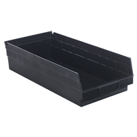 Bac pour &eacute;tag&egrave;re &eacute;conomique, 8-3/8" la, 4" h x 17-7/8" p, Noir Equipex