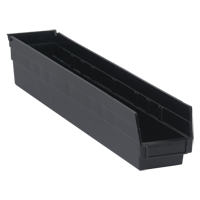 Bac pour &eacute;tag&egrave;re &eacute;conomique, 4-1/8" la, 4" h x 23-5/8" p, Noir Equipex
